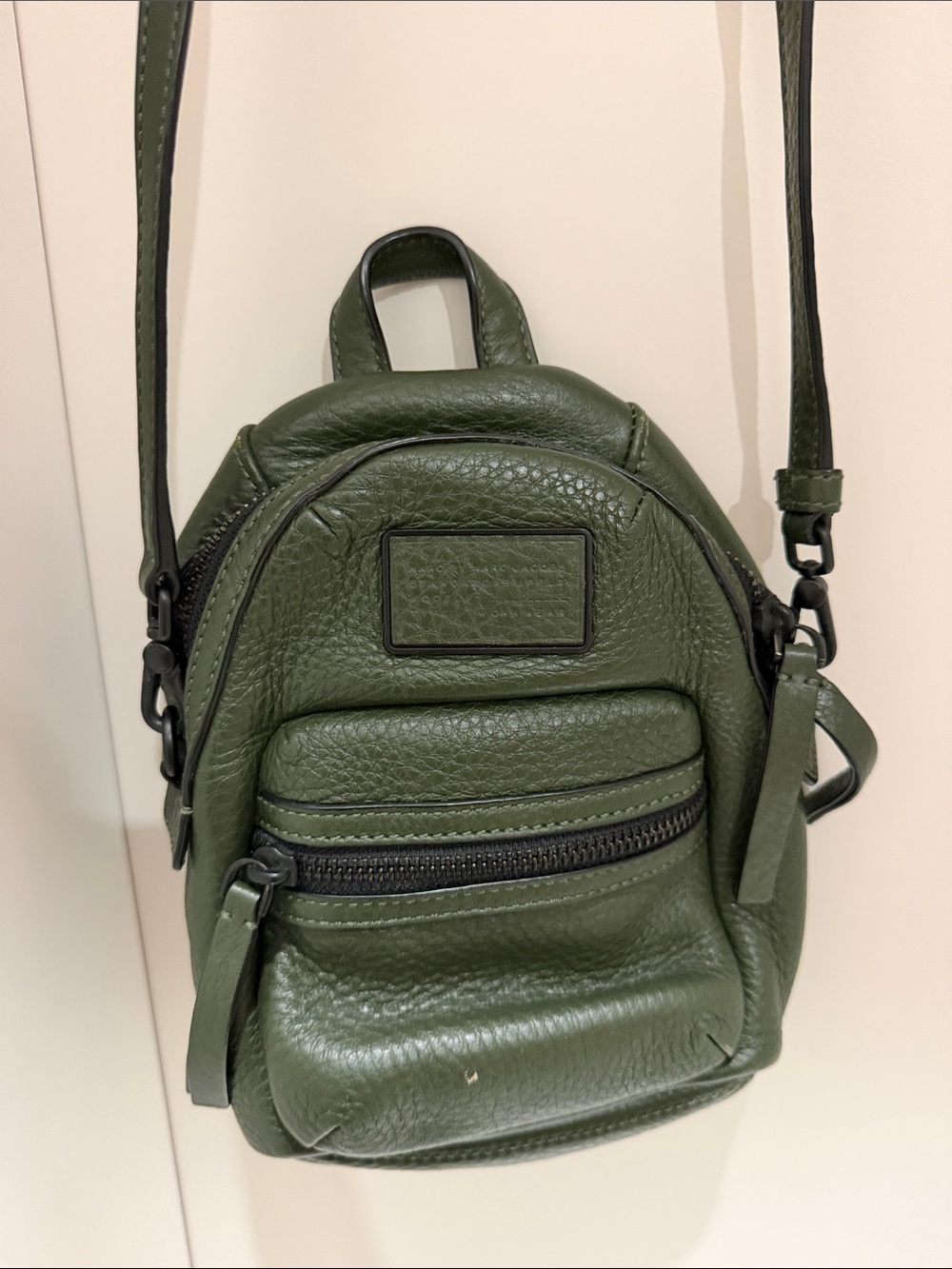 Marc by Marc Jacobs Olive Green Mini Leather Crossbody Backpack